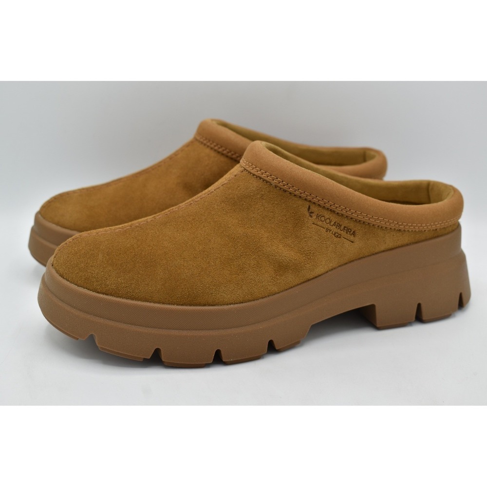 Koolaburra by UGG Womens Size 9.5 Neerie Chestnut Suede Clogs Mules Shoes